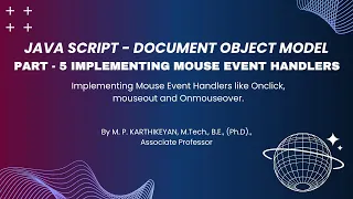 JavaScript DOM Tutorial Part 5 Implementing Mouse Event Handlers