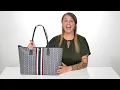 Tory Burch Gemini Link Canvas Top Zip Tote SKU 9450748