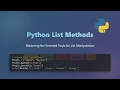 Python List Methods Append Extend Insert Remove Pop Explained for Beginners