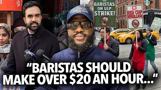 Starbucks Baristas Should Be Making Over 20 An Hour Zohran Mamdani Protest Capitalism In New York