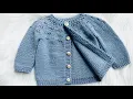 Download Lagu Little Max Unisex Baby Cardigan Sweater w/ Beautiful Eyelet Yoke Beginner Friendly Knitting pattern