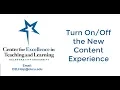 Turn on or off new content experience