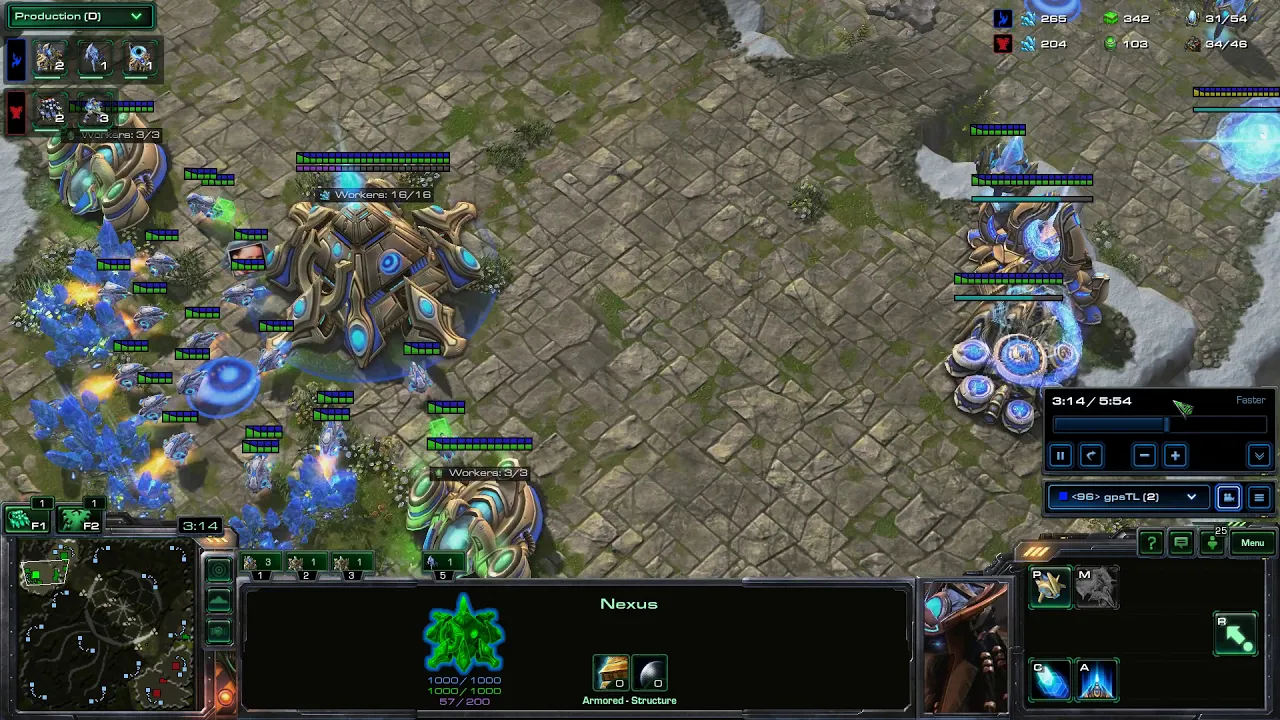 PvT - Terran No Gas - 2 Base Protoss Rush 03:45