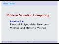 MathTalent Programming Sec 3 6 Zeros of Polynomials - Newton s Method and Horner s Method