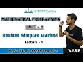Revised Simplex Mathod Unit-1 Lect-1 Mathematical Progamming M Sc Final Maths iSTUDY Online