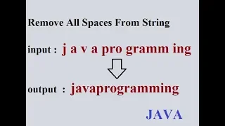 How to remove all White spaces from string in JAVA Interview Program