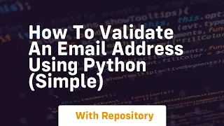 How to validate an email address using python simple