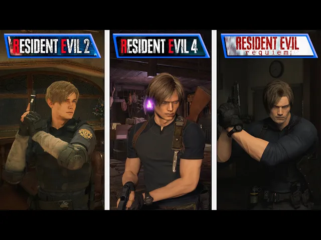 Resident Evil Requiem vs Residen Evil 2 &amp; Resident Evil 4 Remakes | Direct Comparison