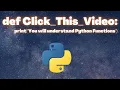 Python Tutorial for Begineers Learn about Python Functions