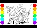 TEENAGE MUTANT NINJA TURTLES Coloring And Drawing For Kids
