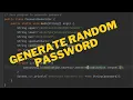 Random Password Generator in Java Generate Password using Java