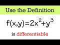 How to show that a multivariable function is differentiable definition example