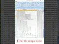 How to filter unique values in excel
