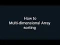 How to Sort multidimensional array
