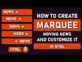 Moving Text in HTML Web Designing Tutorial 8 Marquee Tag MASK