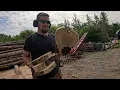 Splitting Firewood with my Timberwolf TW-P1 Chinese 20ft Firewood Conveyer Before Fall Sales