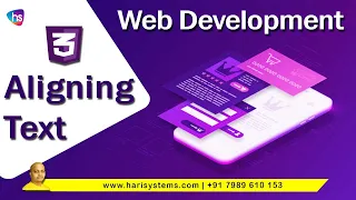 Aligning text in CSS CSS Tutorial Web development course Sekharmetla Harisystems