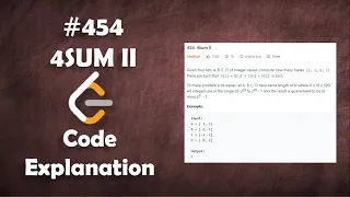 4Sum II Live Coding with Explanation Leetcode - 454