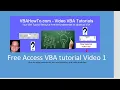 Free Access VBA tutorial 1 - How to write procedures declare variables and make modules
