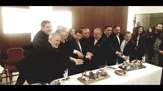 الفرسان الأربعة سيمون عبيد نادر خوري  إيلي خياط جيلبير جلخ في مهرجان عيد برعاية النائب ابراهيم كنعان دندنها
