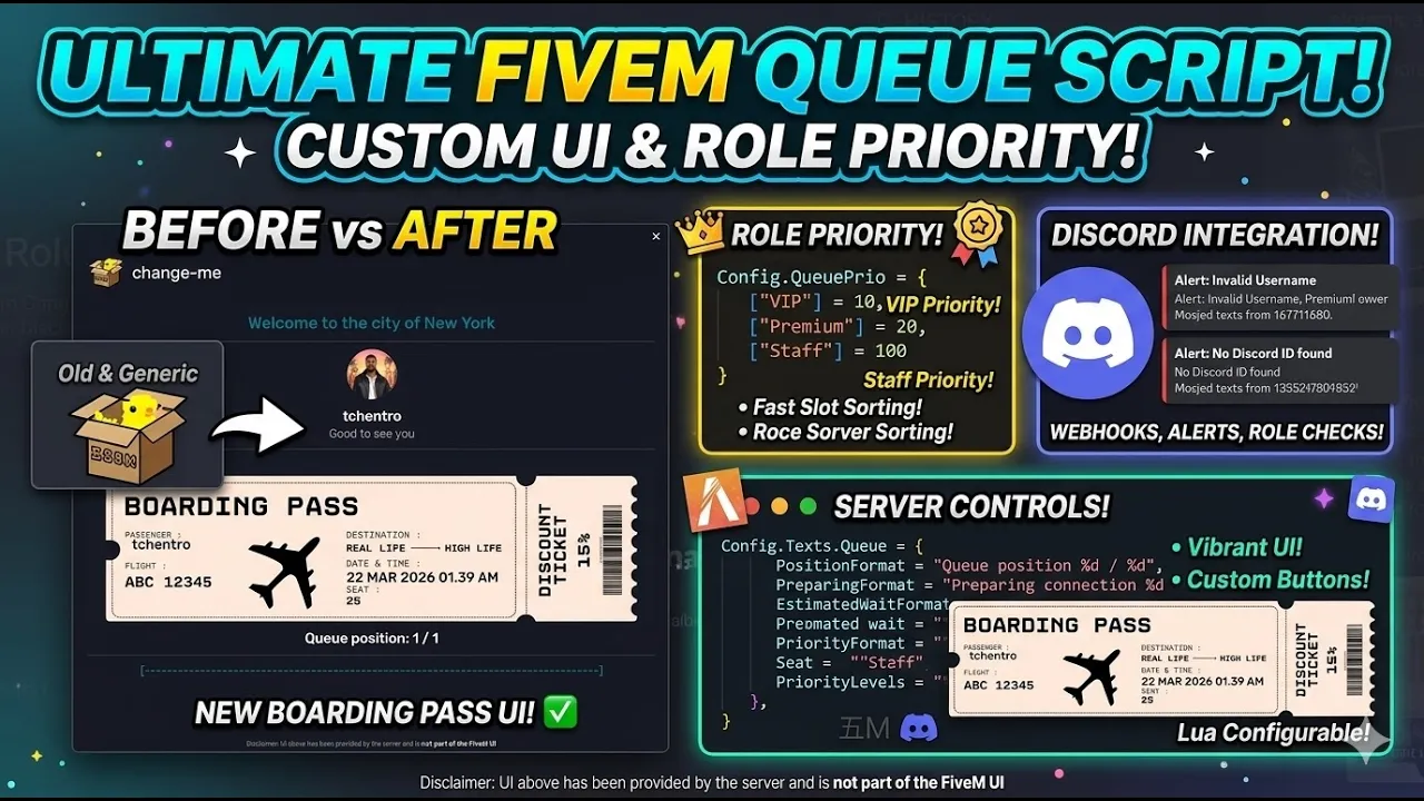 FiveM Queue - Advanced FiveM Queue with Banner Boarding Pass