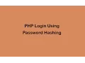 PHP Login with Password Hashing