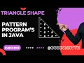 Triangle Star pattern in java Star Pattern Program Logic In Java star pattern in java in hindi