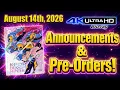 New 4K U Blu-ray Announcements Pre-Orders for August 14th 2026