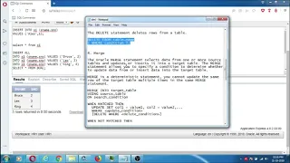 SQL DML Data Manipulation Language in Oracle