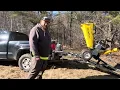 Harbor Freight 2000 lb Marine winch loading a Mechmaxx 5 inch wood chipper
