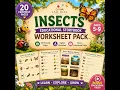 Insects Learning Adventure for Kids Fun Educational Printable Worksheets