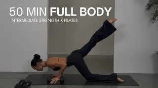 50 MIN FULL BODY STRENGTH WORKOUT | Intermediate Workout with Weights | Pilates x Strength