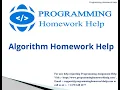Algorithm Assignment Help