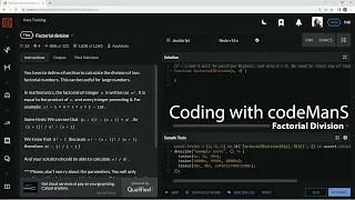 Codewars 7 kyu Factorial Division Javascript
