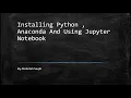 Installing Python Anaconda Using Jupyter Notebook By Abdullah Saqib Urdu Hindi