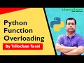 Python Function Overloading Python Tutorial Silan Software