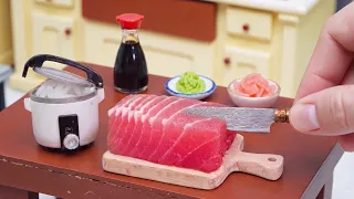 Best Seafood Feast Ever 😋 Fresh Tuna Poke with Sesame Soy Sauce 🥢 ASMR Cooking Mini Real Food