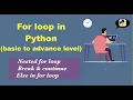 For Loop in Python Basic to advance Level