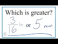 Which is Greater inch or 5 millimeters in or 5 mm