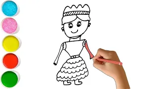 Let's learn to drawing and coloring for kids!  Bolalar uchun chizish رسم الاميرة
