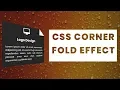 CSS Corner Folding Effect CSS3 Animation Snippets Beginners Tutorial
