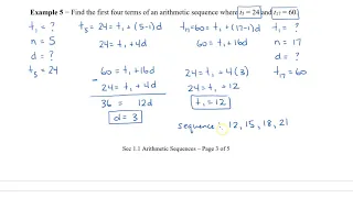 Math 11 - Sec 1 1 Arithmetic Sequence Applications