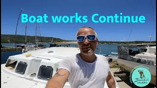 Back to BOAT WORKS: Cutting Our New Windows (S2 E81 Barefoot Sail and Dive)