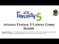 Arizona Fantasy 5 Lottery Game Details The Lottery Lab