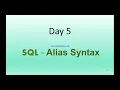 SQL tutorial for beginners in hindi Day 5 - sql alias with example SQL alias syntax