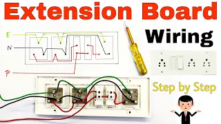 How to Make Electrical Extension Board | 3Sockets+2Switches connection | Switch board wiring