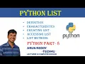 PYTHON PART 8 - PYTHON LIST