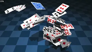 MuJoCo Fluttering cards