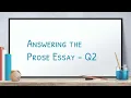 AP Literature - Answering the Prose Essay