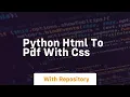 python html to pdf with css